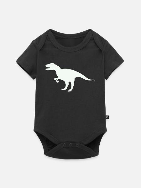 T-Rex Silhouette im Retro-Look - Baby Premium Kurzarmbody - Schwarz