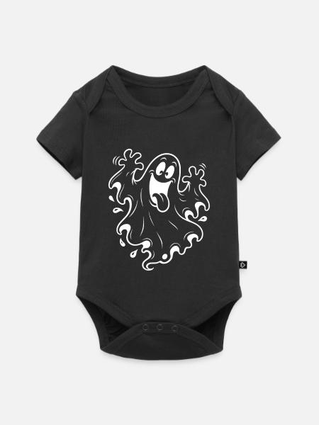 Halloween Geist - Baby Premium Kurzarmbody - Schwarz
