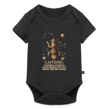 Lustiges Kaffee Shirt, Caffeine Steampunk - Baby Premium Kurzarmbody - Schwarz - Vorne