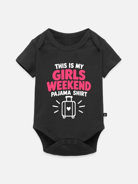 Mädchen-Wochenend-Pyjamashirt - Baby Premium Kurzarmbody - Schwarz