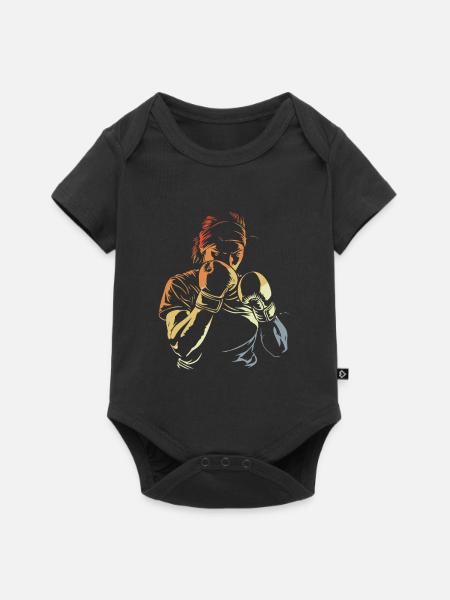 Retro Boxerin - Baby Premium Kurzarmbody - Schwarz