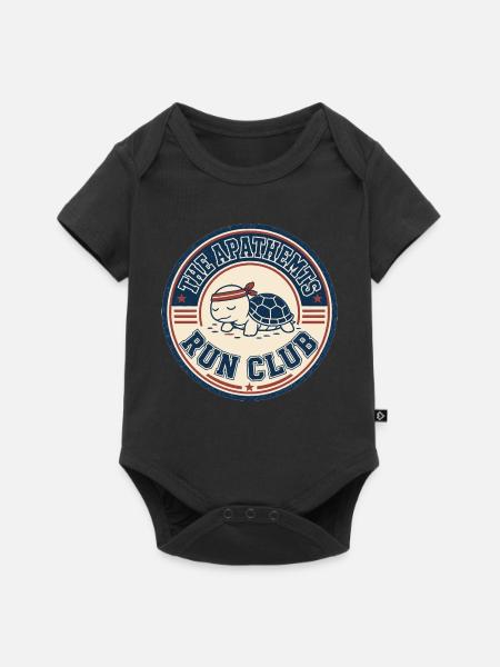 Apathhetic Turtle Run Club - Baby Premium Kurzarmbody - Schwarz