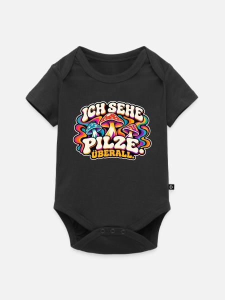Ich Sehe Pilze Überall - Baby Premium Kurzarmbody - Schwarz