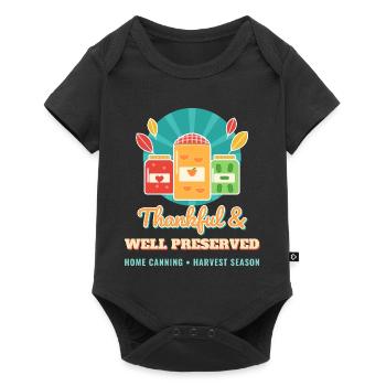 Dankbare und gut erhaltene lustige Einmachung - Baby Premium Kurzarmbody - Schwarz - Vorne