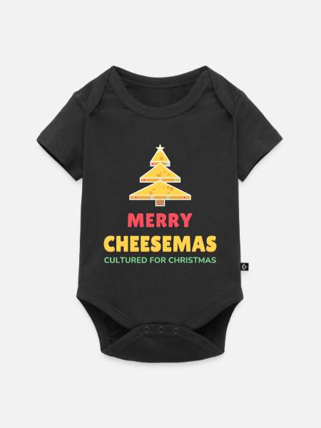 Fröhliche Cheesemas Lustiger Weihnachtskäse - Baby Premium Kurzarmbody - Schwarz