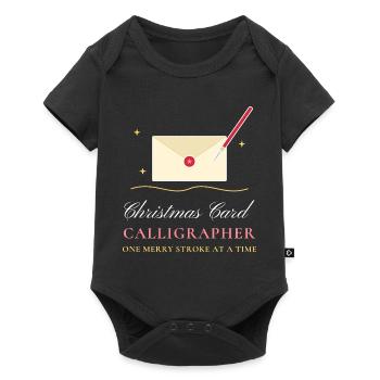 Weihnachtskarten-Kalligraph Handschrift - Baby Premium Kurzarmbody - Schwarz - Vorne