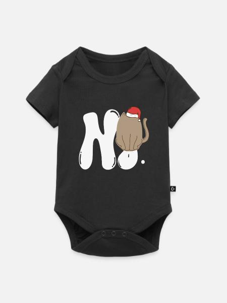 no face cat ugly sweater - Baby Premium Kurzarmbody - Schwarz