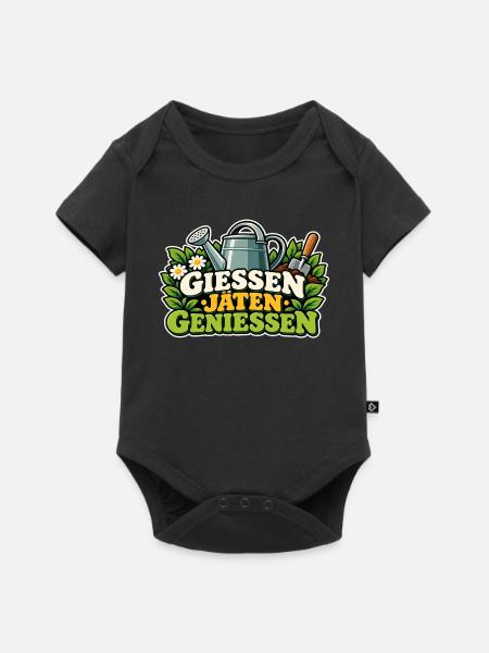 Gießen Jäten Genießen Gartenfreude - Baby Premium Kurzarmbody - Schwarz
