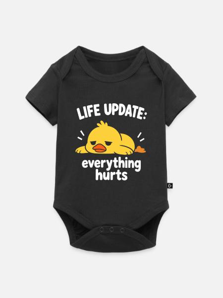 Tired Duck Life Update-Tee - Baby Premium Kurzarmbody - Schwarz