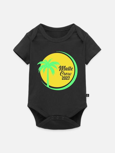 Malle Crew 2027 Palmen Design - Baby Premium Kurzarmbody - Schwarz