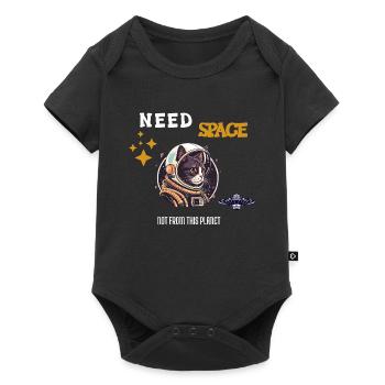 Need Space Cat Astronaut - Funny Space Kitty - Baby Premium Kurzarmbody - Schwarz - Vorne