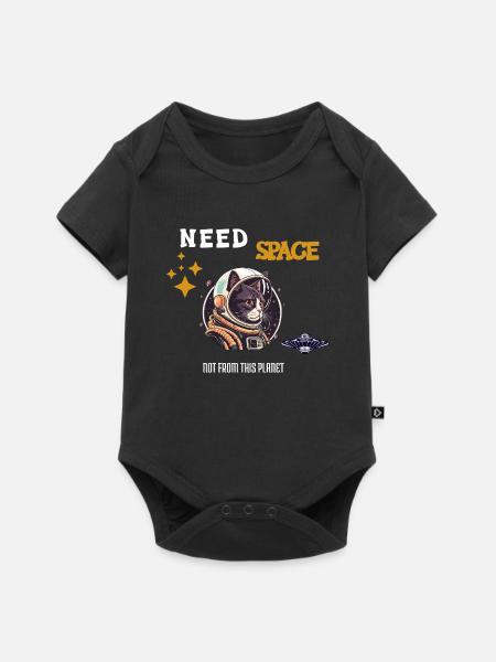Need Space Cat Astronaut - Funny Space Kitty - Baby Premium Kurzarmbody - Schwarz
