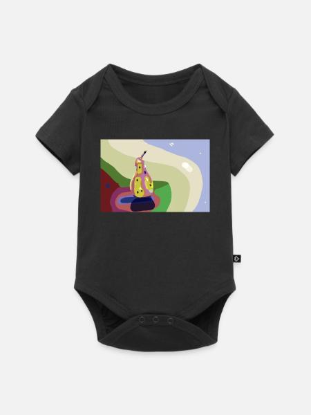 Abstrakte Birne in Pastellen - Baby Premium Kurzarmbody - Schwarz
