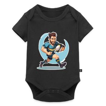 Rugbyspieler - Baby Premium Kurzarmbody - Schwarz - Vorne