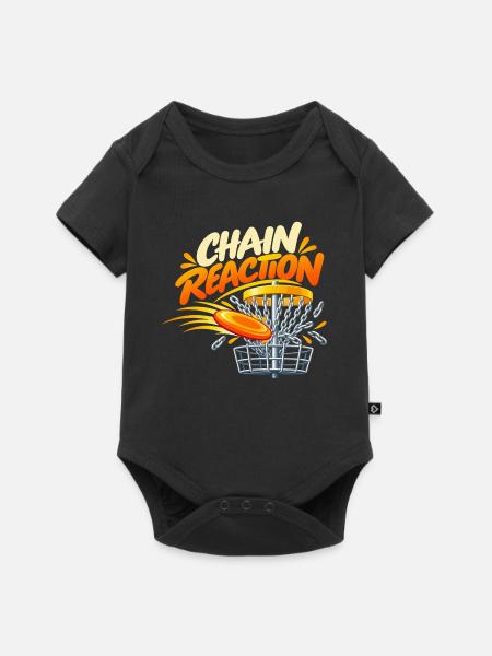 Kettenreaktion Disc Golf - Baby Premium Kurzarmbody - Schwarz