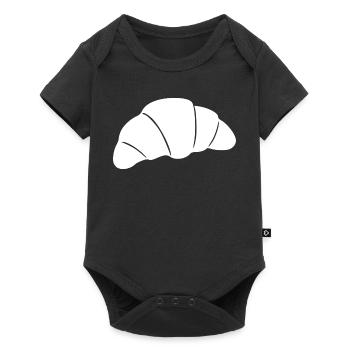 Weißes Croissant T-shirt Geschenkidee für Bäcker  - Baby Premium Kurzarmbody - Schwarz - Vorne
