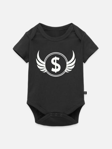 Flügel-Dollar Symbol - Baby Premium Kurzarmbody - Schwarz
