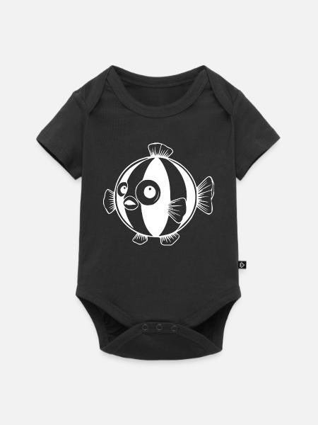 Lustiger Kugelfisch Comic Geschenk - Baby Premium Kurzarmbody - Schwarz