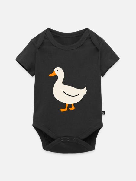 Ente Vogel Illustration Geschenkidee - Baby Premium Kurzarmbody - Schwarz