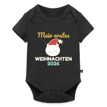 Mein erstes Weihnachten 2026 – Baby Body Eisbär - Baby Premium Kurzarmbody - Schwarz - Vorne