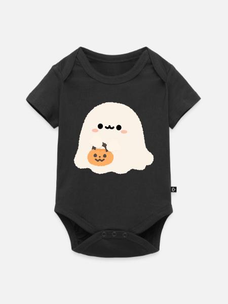 Süßer Geist mit Kürbis-Kumpel - Baby Premium Kurzarmbody - Schwarz