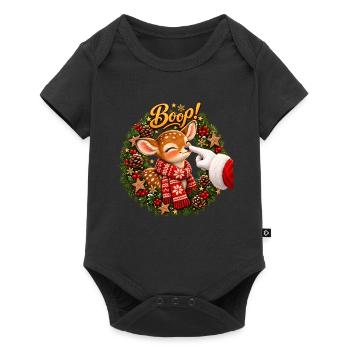 Boop! Cute Reindeer Christmas - Baby Premium Kurzarmbody - Schwarz - Vorne