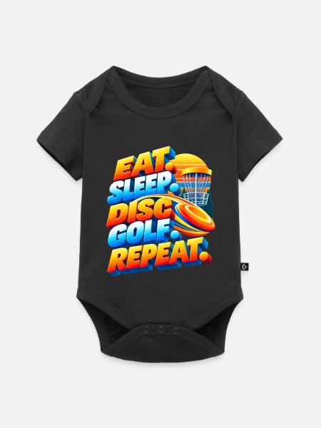 Eat. Sleep. Disc Golf. Repeat. - Baby Premium Kurzarmbody - Schwarz