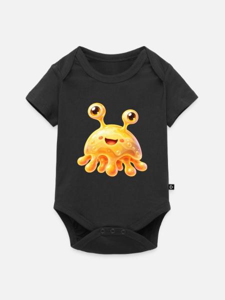 Sonniger Schleimfreund Gelb - Baby Premium Kurzarmbody - Schwarz
