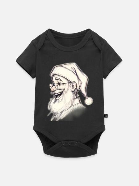 Santa Chef Skizzen-Tee - Baby Premium Kurzarmbody - Schwarz