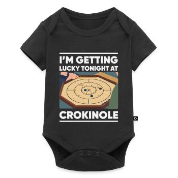 I'm Getting Lucky Tonight – Crokinole Spieler - Baby Premium Kurzarmbody - Schwarz - Vorne