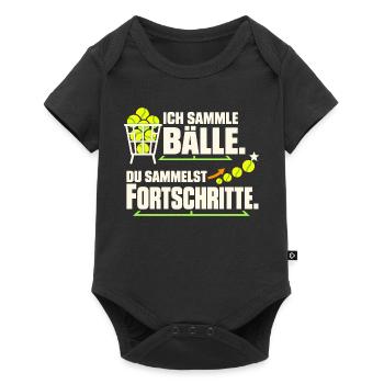 Tennistrainer Tennis Coach Tennislehrer Geschenk - Baby Premium Kurzarmbody - Schwarz - Vorne