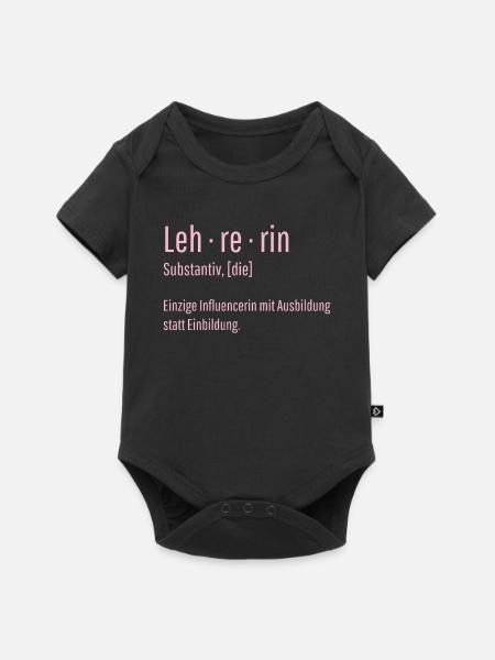 Lehrerin Substantiv Influencerin Schule Geschenk - Baby Premium Kurzarmbody - Schwarz