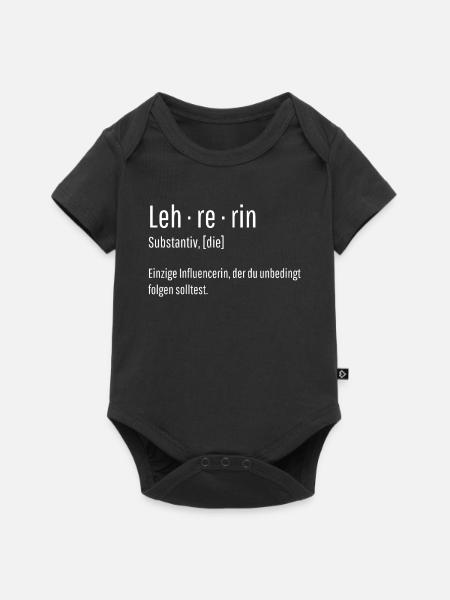 Lehrerin Substantiv Influencerin Lustig Geschenk - Baby Premium Kurzarmbody - Schwarz