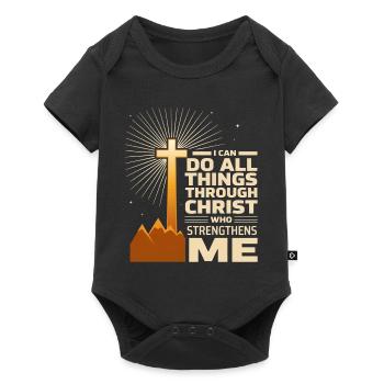 Ich kann alles durch Christus tun - Baby Premium Kurzarmbody - Schwarz - Vorne