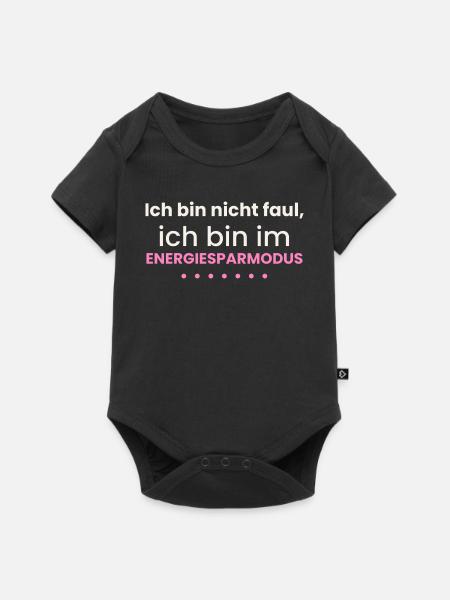 Nicht faul Energiesparmodus Lustiges Shirt Spruch - Baby Premium Kurzarmbody - Schwarz