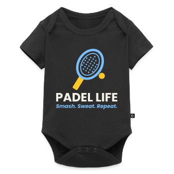 Padel Life Shirt Smash Sweat Repeat Padel Player - Baby Premium Kurzarmbody - Schwarz - Vorne