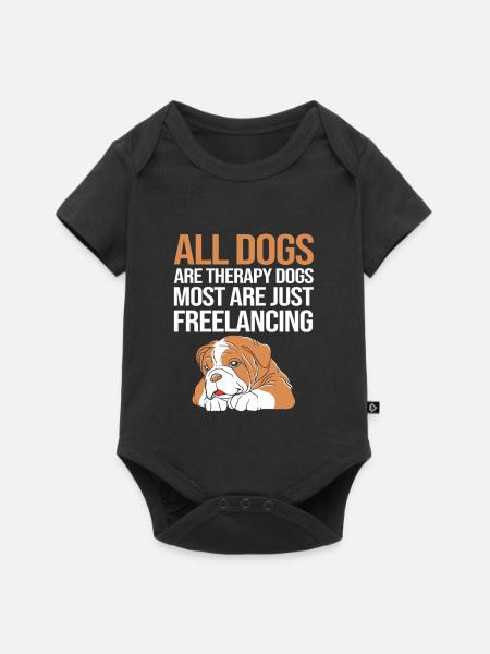 Therapiehund - Baby Premium Kurzarmbody - Schwarz