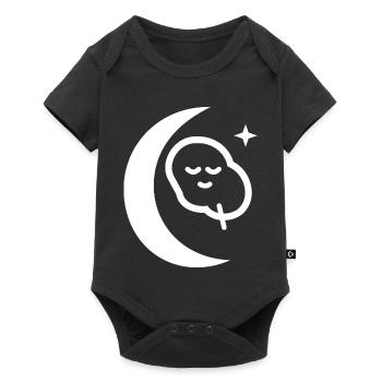 Mondbeschienener Schlafmond-Symbol - Baby Premium Kurzarmbody - Schwarz - Vorne