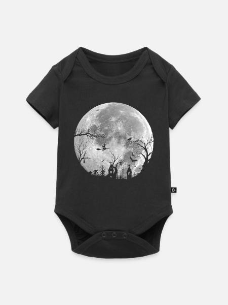 Ganze Nacht: Unheimlicher Wald - Baby Premium Kurzarmbody - Schwarz