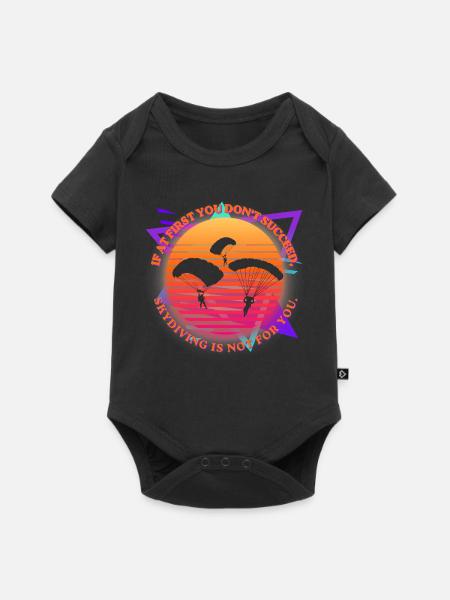 Sonnenuntergangs- und Gleitschirmsprung-Witz - Baby Premium Kurzarmbody - Schwarz