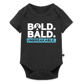 Glatze mit Mut - Unzerbrechlich stark - Baby Premium Kurzarmbody - Schwarz - Vorne