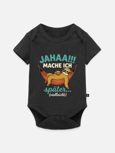 Jahaa Mache ich spaeter vielleicht - Baby Premium Kurzarmbody - Schwarz