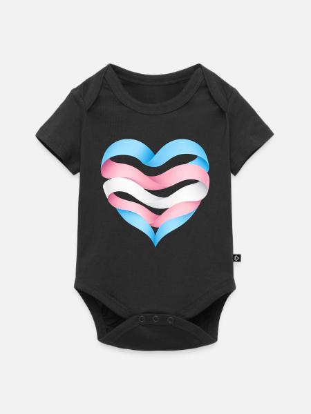 Transgender Herzdesign S1 - Baby Premium Kurzarmbody - Schwarz