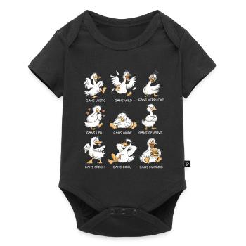 Gans Lustig Wild Verrückt Gänse Wortspiel - Baby Premium Kurzarmbody - Schwarz - Vorne
