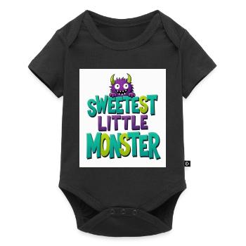 Das süßeste kleine Monster - Baby Premium Kurzarmbody - Schwarz - Vorne