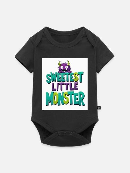 Das süßeste kleine Monster - Baby Premium Kurzarmbody - Schwarz