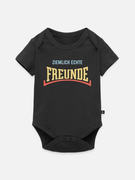 Ziemlich Echte Freunde (Freundschaft / Konkav / 3) - Baby Premium Kurzarmbody - Schwarz