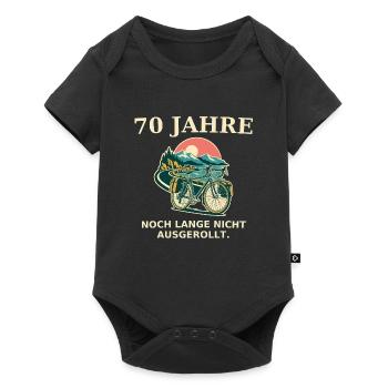 70 Jahre Radfahrer Ausgerollt - Baby Premium Kurzarmbody - Schwarz - Vorne