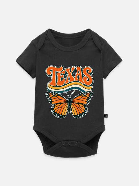 Texas Butterfly Retro Motif - Baby Premium Kurzarmbody - Schwarz