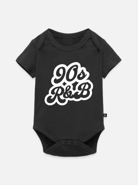 90er R&B Retro-Skript-Logo - Baby Premium Kurzarmbody - Schwarz
